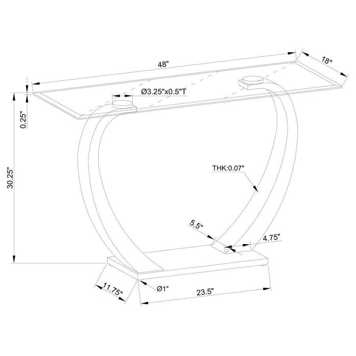 Pruitt - Rectangular Sofa Table - Satin