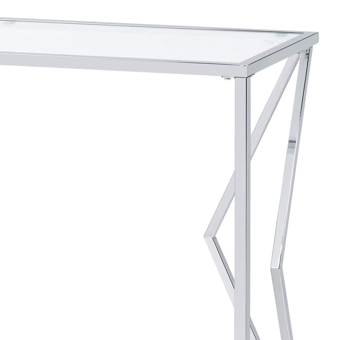 Virtue - Clear Glass Sofa Table - Chrome