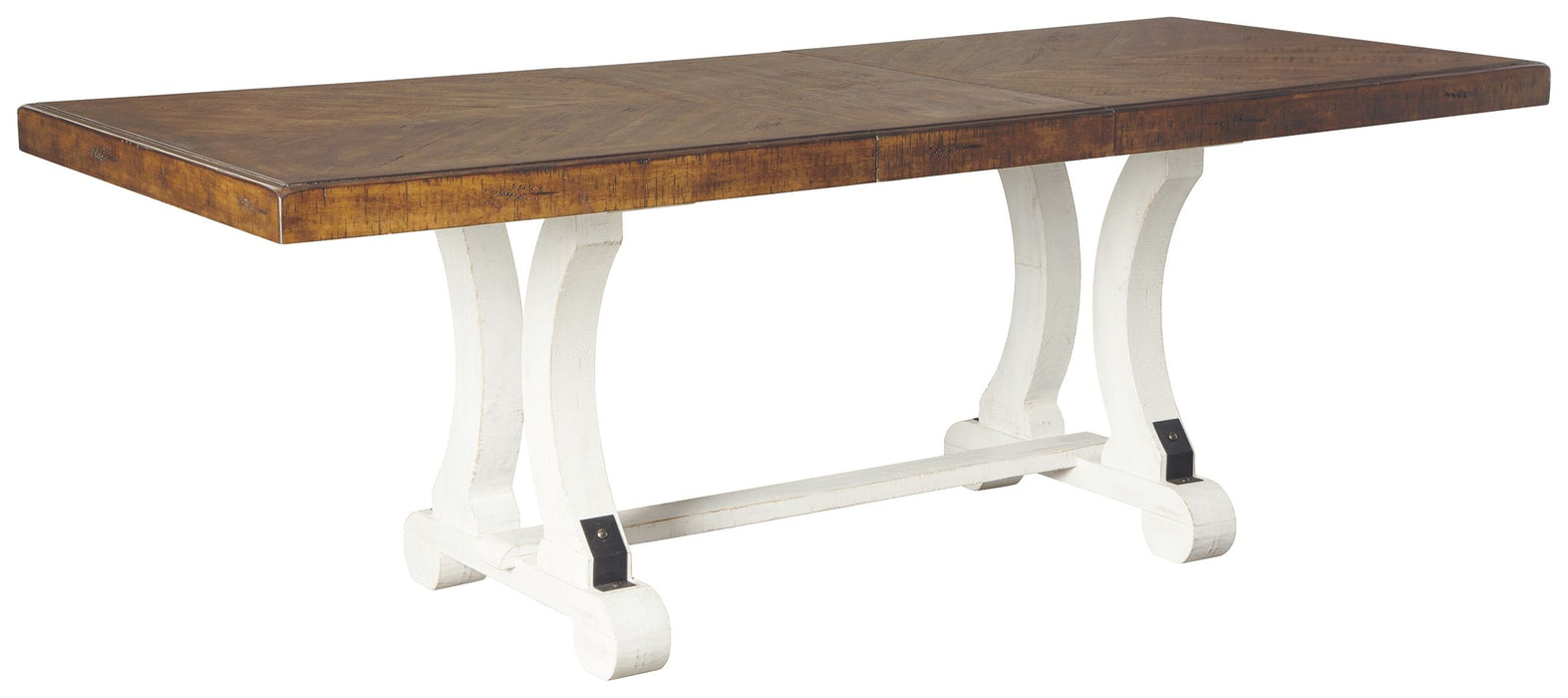 Valebeck - White / Brown - Rectangular Dining Room Table