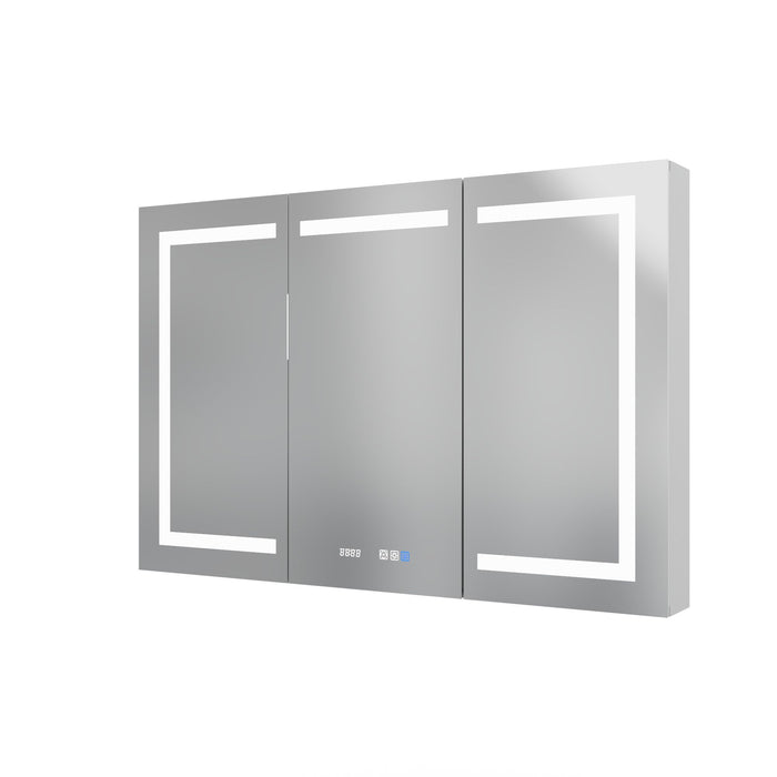 Multi-Functional Smart LED Medicine Cabinet, 48*32", Touch-ContRolled Lighting With Anti-Fog, Modern Bathroom Vanity Mirror - Silver