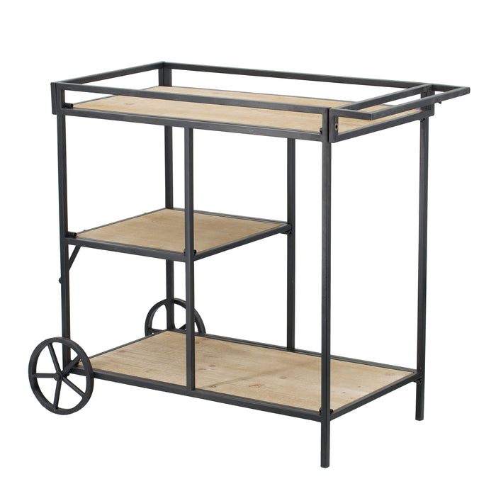 Shelf With Wheel - Black / Brown