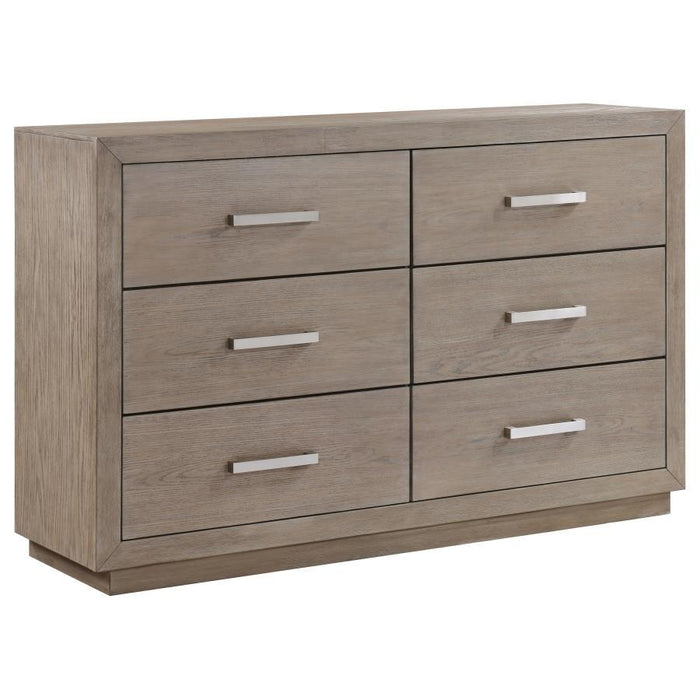 Kenora - 6 Drawers Dresser - Barley Brown