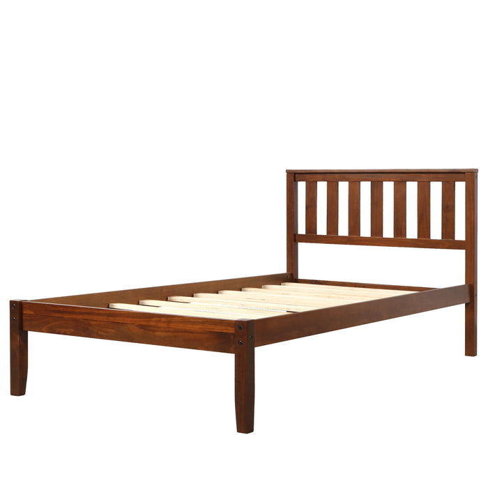 Platform Bed With Headboard / Wood Slat Support