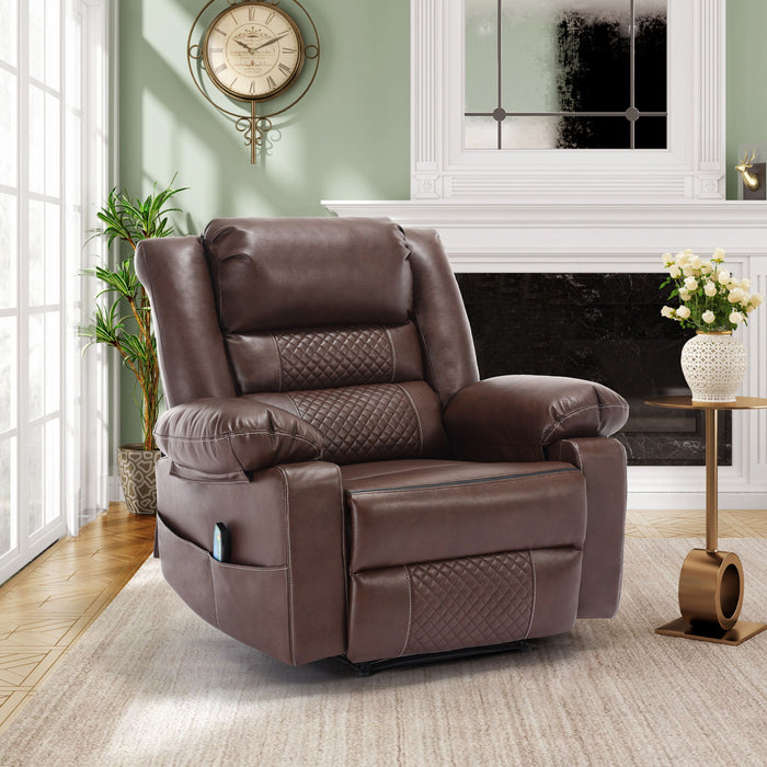 Breathable Leather Massage Recliner Chair Manual Living Room Reclining Sofa