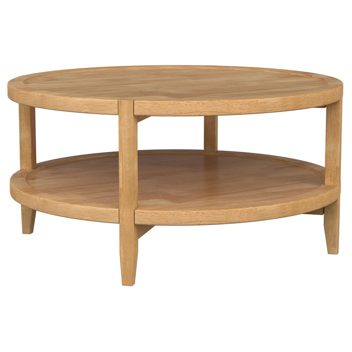 Camillo - Round Solid Wood Coffee Table - Maple