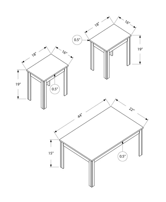 Table Set, Coffee, End, Side, Accent For Living Room Transitional (Set of 3) - Taupe