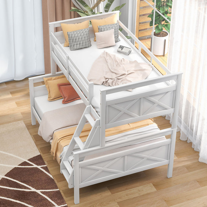 Bunk Bed With Ladder, Safety Guardrail, Perfect For Bedroom