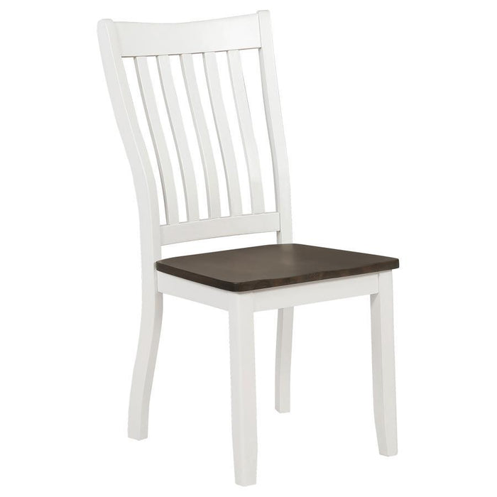 Kingman - Silla de comedor con respaldo de listones (juego de 2) - Blanco