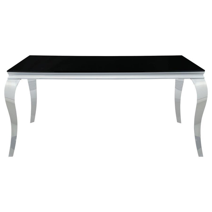 Carone - Mesa de comedor rectangular con tablero de cristal