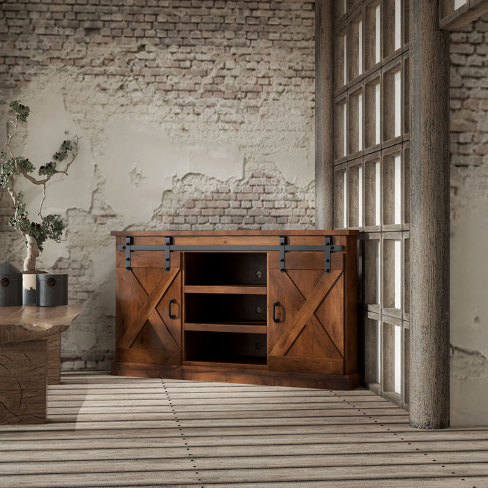 Farmhouse - Corner TV Stand - Aged Whiskey