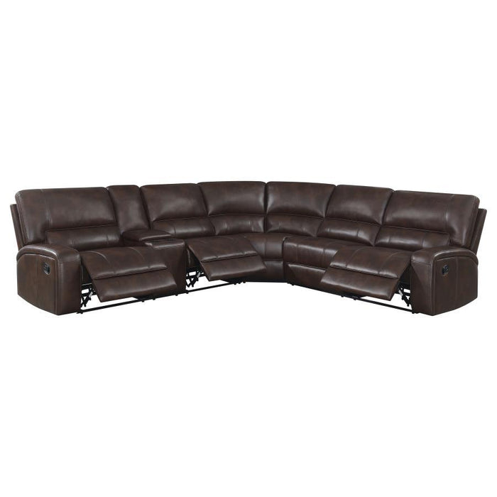 Brunson - 3 Piece Upholstered Reclining Sectional Sofa - Brown