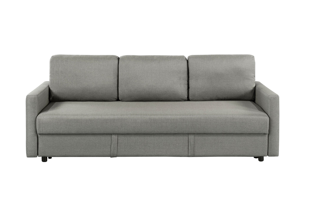 Odette - 88.5"W Gray Linen Convertible Sleeper Sofa With Storage