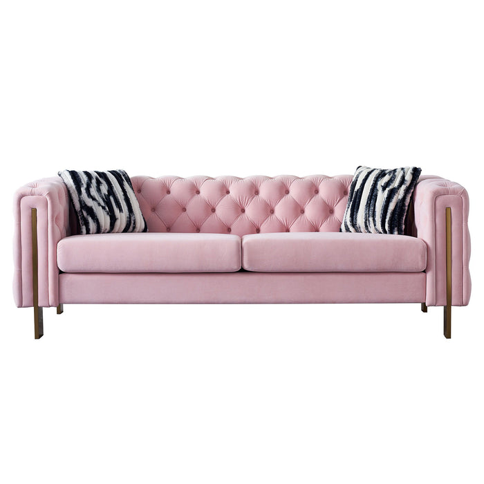 Chesterfield - Modern Tufted Velvet Living Room Sofa, 84.25''W Couch