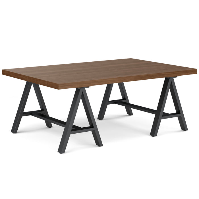 Sawhorse - Solid Walnut Veneer and Metal Coffee Table - Walnut