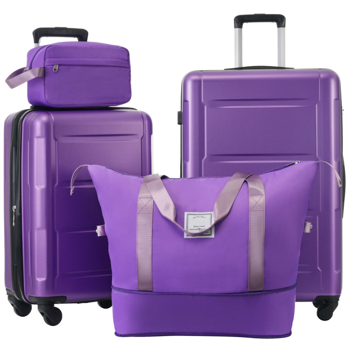 2 Piece Luggage Set With Bags Expanable Spinner Wheels ABS Lightweight Suitcase With Tsa Lock 20" / 24"