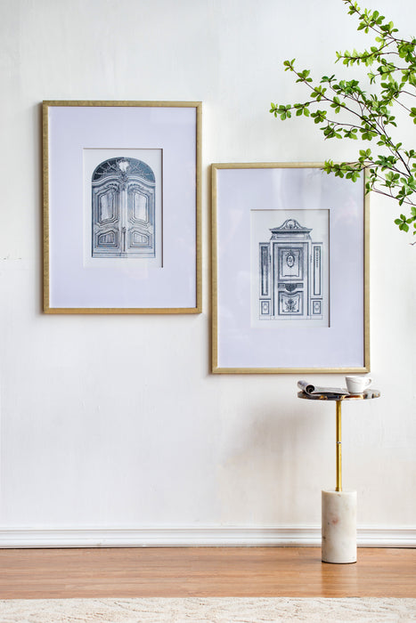 Fake Pencil Architectual Wall Art, Wall Decor Accent (Set of 2) - Silver