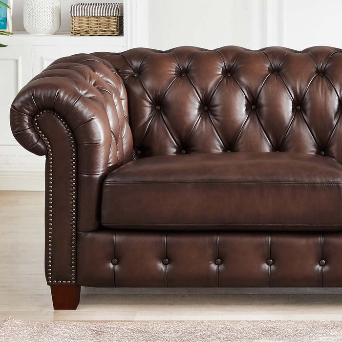 Versailles - Leather Sofa - Caramel