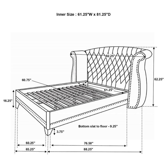 Barzini - Cama capitoné Wingback