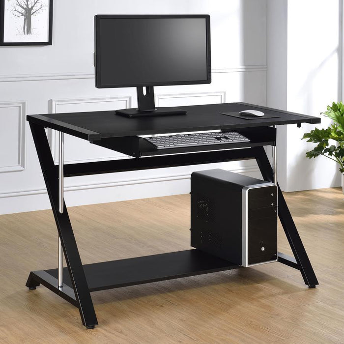 Mallet - Office Computer Desk With Keyboard Tray - Black