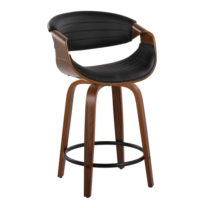 Symphony - Mid Century Modern Fixed Height Counter Stool With Swivel With Round Footrest (Set of 2)