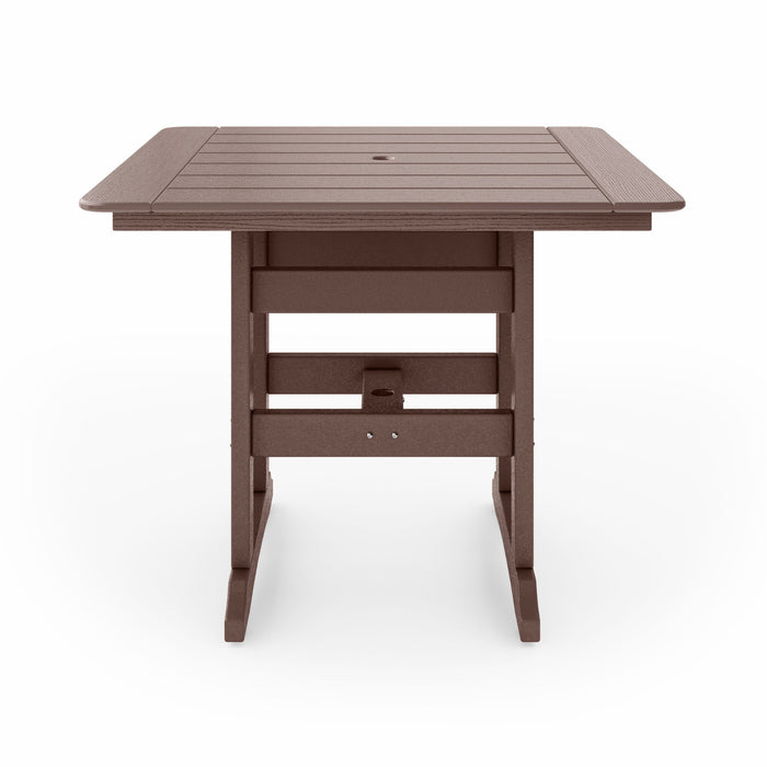 Square Counter Height Table Spacious HDPE Poly Lumber For Dining, Patio, And Garden Gatherings