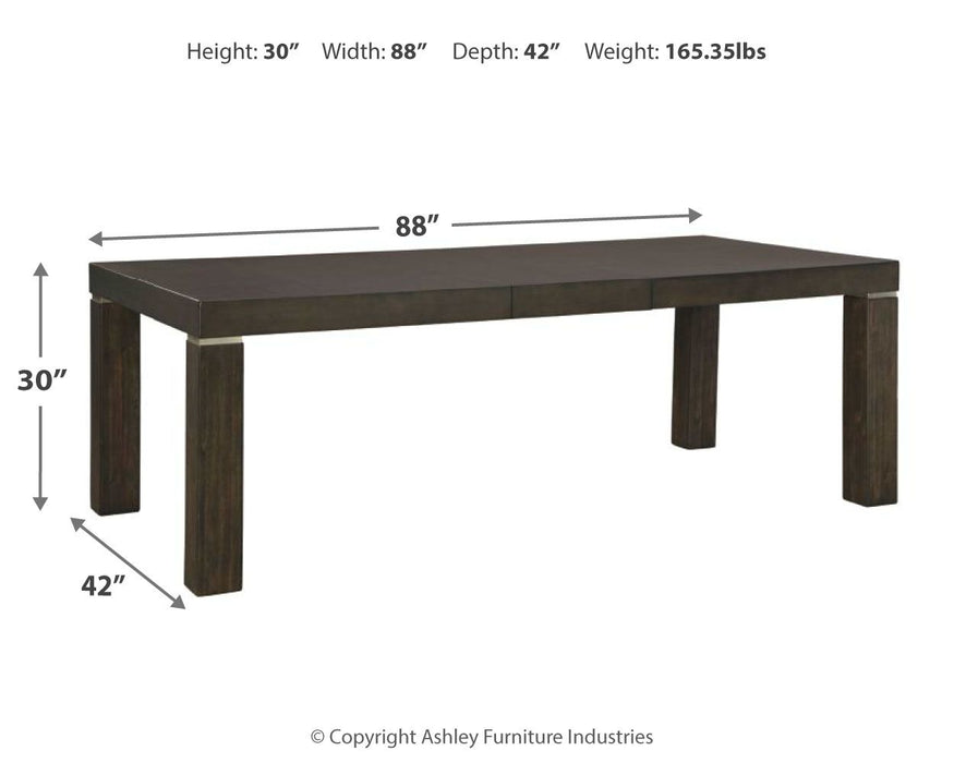 Hyndell - Marrón Oscuro - Mesa Extensiva Comedor Recta