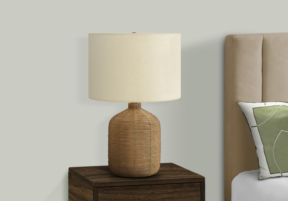 Lighting, Table Lamp, Rattan, Resin, Modern - Brown