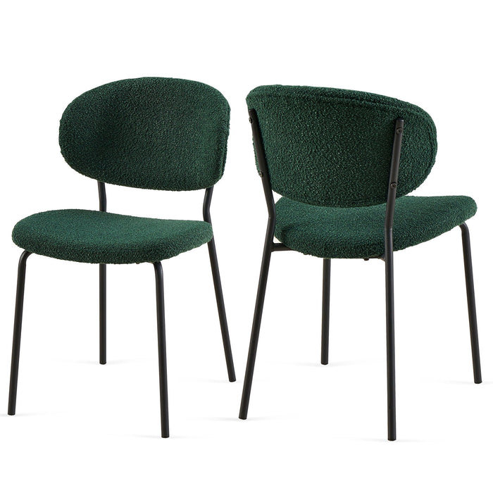 Boucle Dining Chairs, Dining Chairs With Metal Legs For Dining Room, Kitchen, Living Room