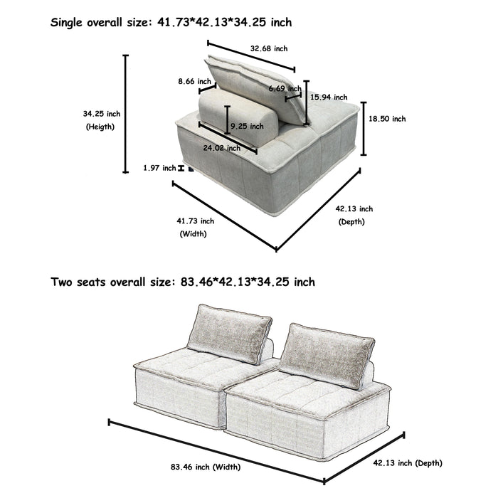 Luxury L-Shaped Modular Sofa With Hidden Legs, Adjustable Cushions, And Spring Seats - Perfect For Modern Living Room