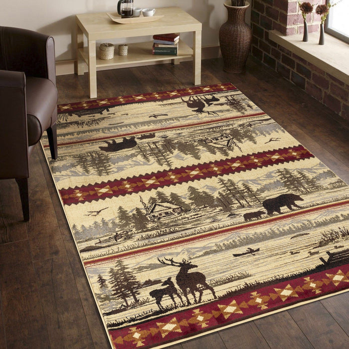 Nature's Nest - GC_CBL3005 Multi 5' x 7' Lodge Area Rug