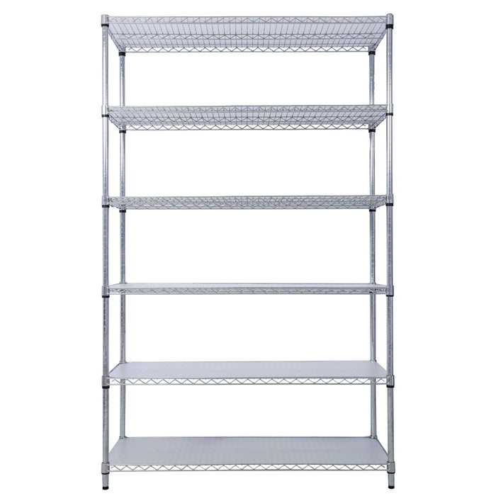 6 Tier 6000Lbs Capacity Nsf Metal Shelf Wire Shelving Unit, Heavy Duty Adjustable Storage Rack With Wheels & Shelf Liners For Commercial Grade Utility Steel Storage Rack