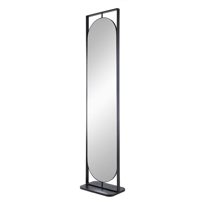 Full Length Standing Mirror, 360° Swivel Floor Mirror For Bedroom Living Room Vanity Entryway - Black