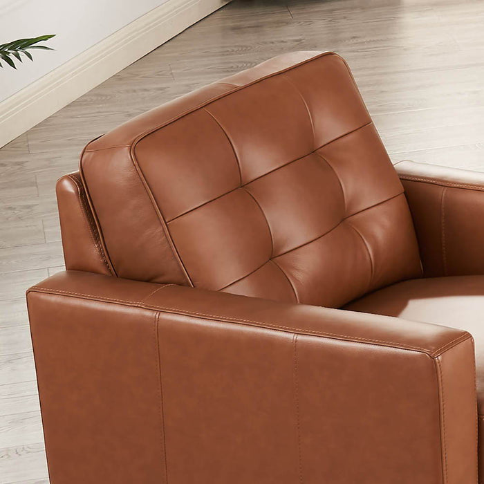 Aiden - Leather Chair - Brown