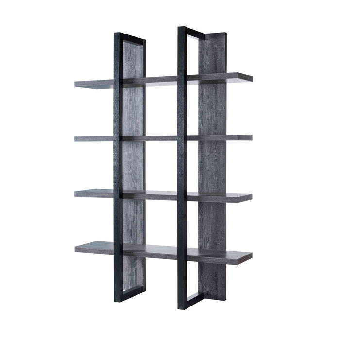 Two Toned Display Cabinet, 71" Tall Bookcase Storage Cabinet