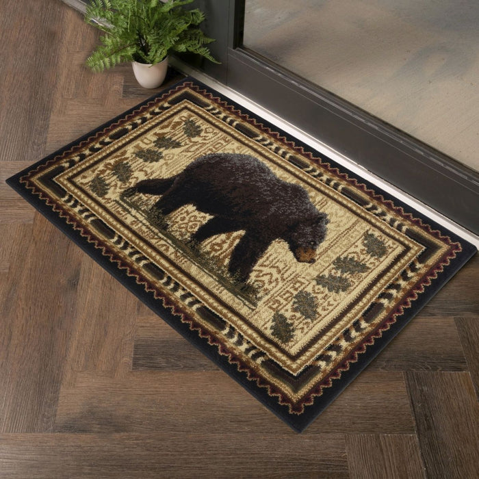 Nature's Nest - GC_CBL3010 Black 5' x 7' Lodge Area Rug