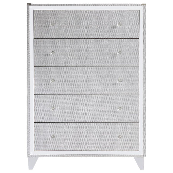 Larue - 5-Drawer Bedroom Chest - Silver