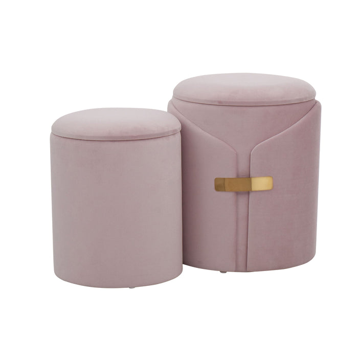 Dahlia - Contemporary / Glam Nesting Ottoman Set