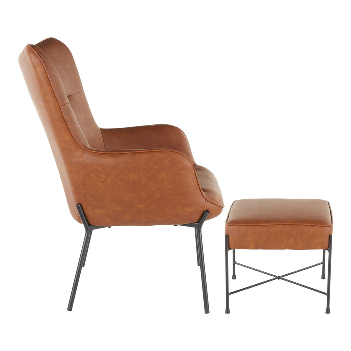 Izzy - Industrial Lounge Chair & Ottoman Set