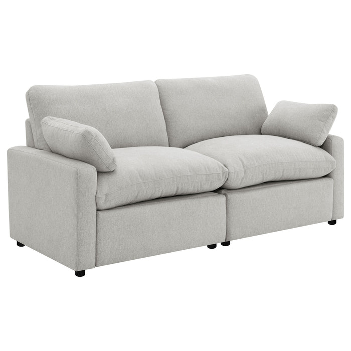 Collins - 2-Piece Upholstered Power Reclining Loveseat - Gray