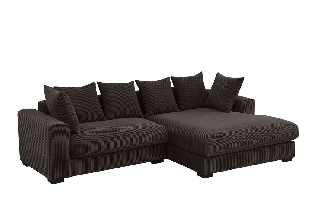 Naomi - 3 Piece Upholstered Sectional - Dark Brown