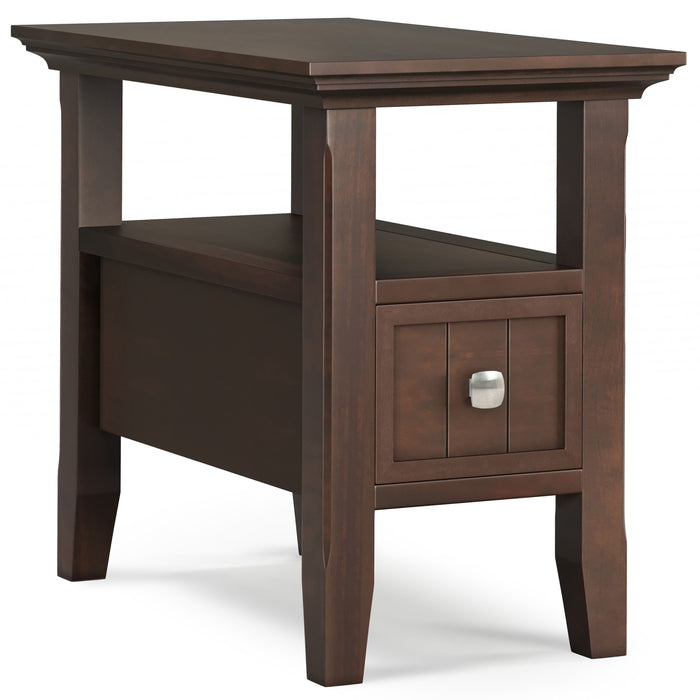 Acadian - Narrow Side Table with Drawer - Brunette Brown