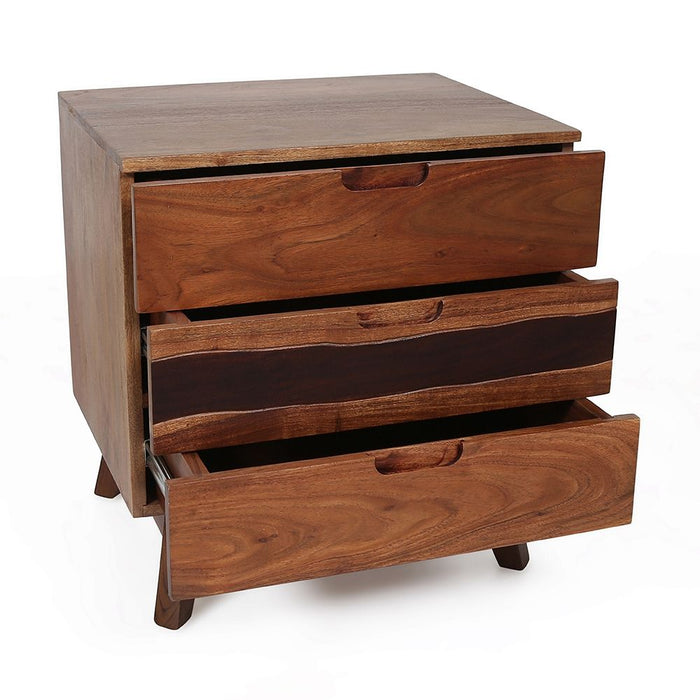 Elegant Design Nightstand - Natural Brown