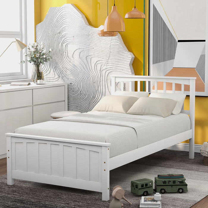 Twin Size Platform Bed - White