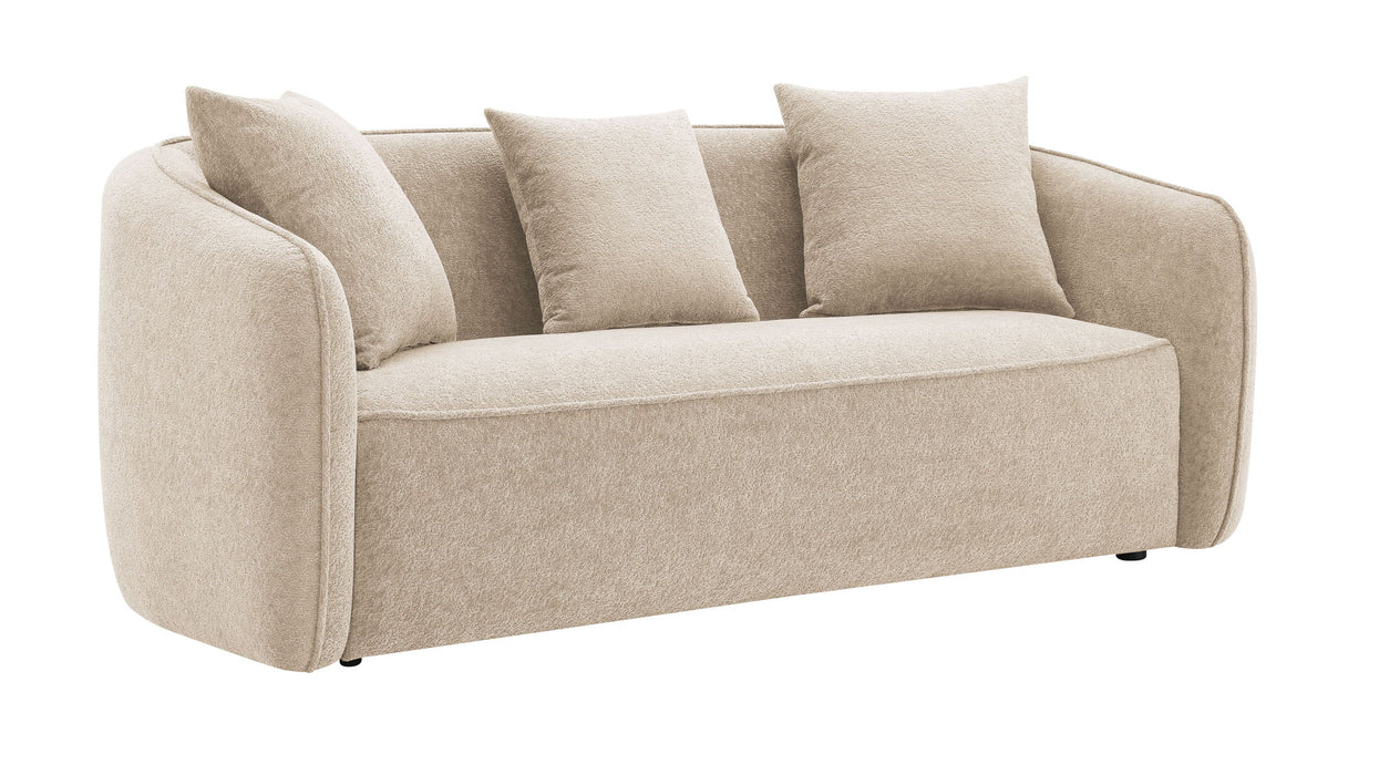 Keith - Chenille Sofa With 3 Matching Color Toss Pillows