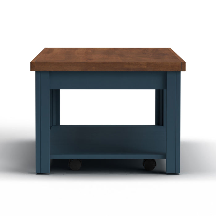 Bridgevine Home - Nantucket 48" Chairside Table - Blue Denim and Whiskey Finish