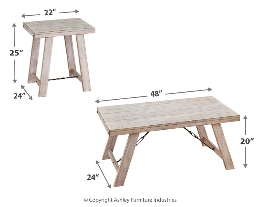 Carynhurst - Whitewash - Conjunto de mesa ocasional (Conjunto de 3)