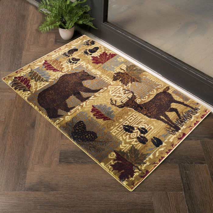 Nature's Nest - 2' X 3' Lodge Area Rug Polyester - Multi