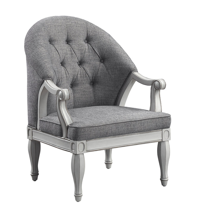 Florian - Antique Chair - Gray / White