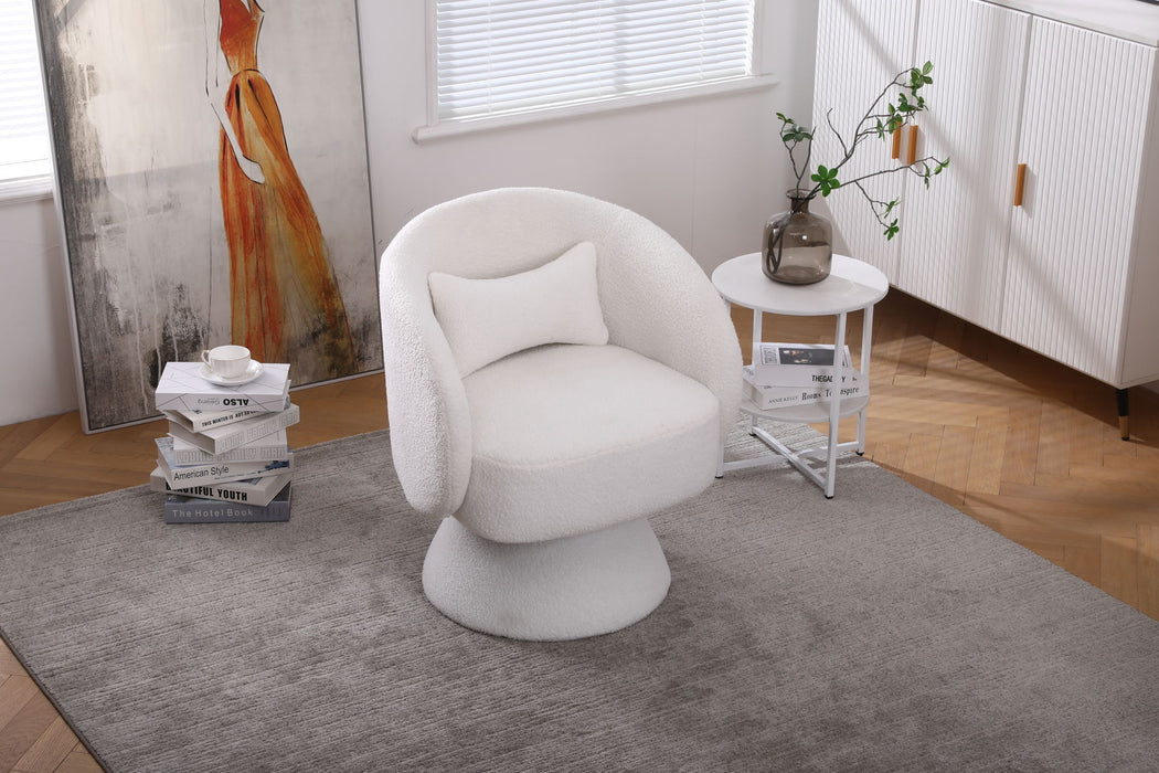 Swivel Accent Chair, Armchair Round Barrel Chair In Fabric For Living Room Bedroom