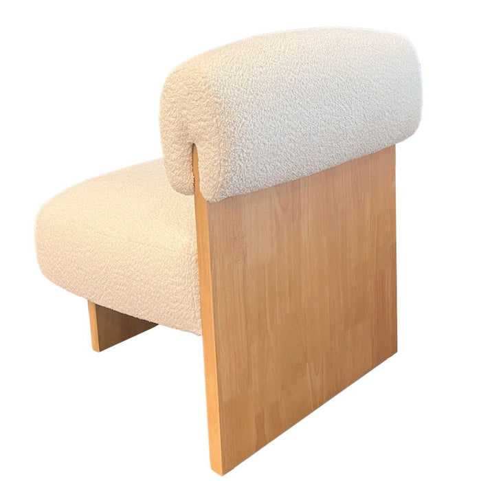 Elm - Boucle Fabric Chair - White